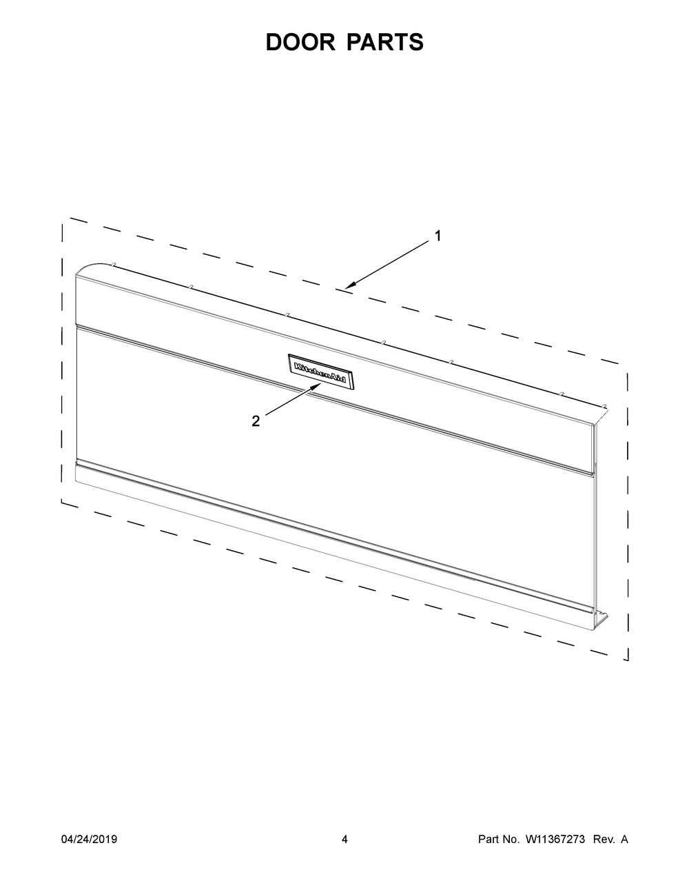 Door Parts Diagram and Parts List for YKMLS311HBL6  Whirlpool Microwave