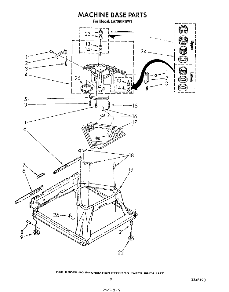 MACHINE BASE Diagram and Parts List for LA7900XSW1  Whirlpool Washer