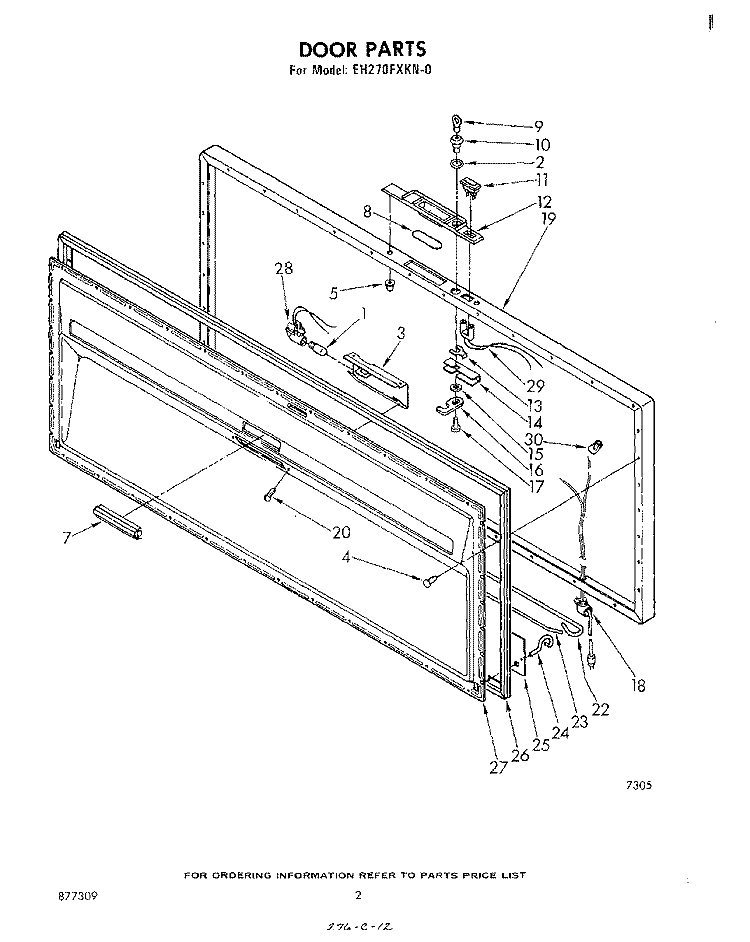 SECTION Diagram and Parts List for EH270FXKN0  Whirlpool Freezer
