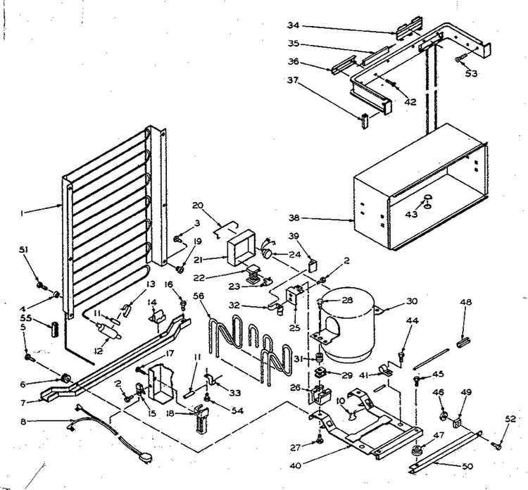 Unit Parts Diagram and Parts List for 106W14C  Kenmore Refrigerator