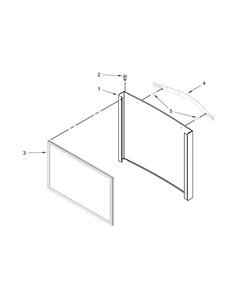 Freezer Door Parts Diagram and Parts List for WRF560SFYB05  Whirlpool Refrigerator
