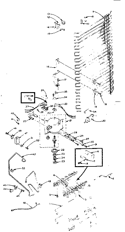 Refrigerator Unit Parts Diagram and Parts List for 106M13ES-F  Kenmore Refrigerator