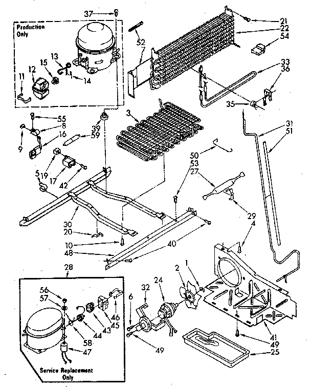 Unit Diagram and Parts List for ET20AKXSN01  Whirlpool Refrigerator