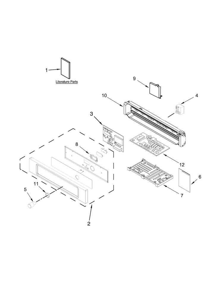 Control Panel Parts Diagram and Parts List for KMBS104ESS01  KitchenAid Microwave