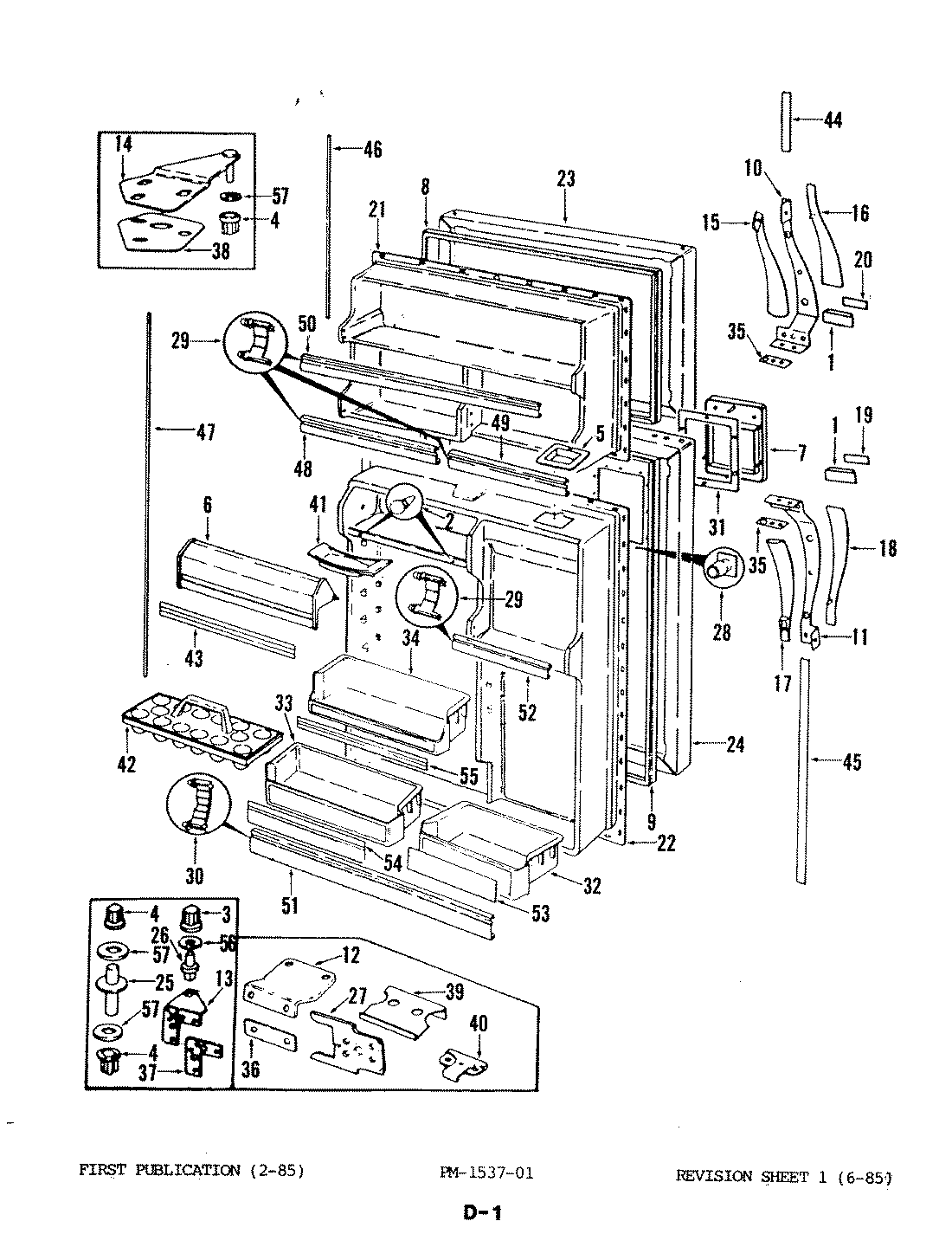 02 - FRESH FOOD & FREEZER DOOR Diagram and Parts List for RB22CN-3AI  Whirlpool Refrigerator