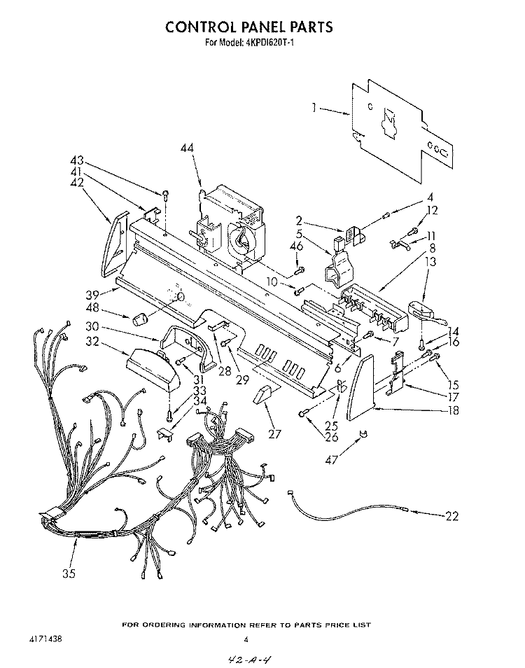 CONTROL PANEL , LITERATURE AND OPTIONAL Diagram and Parts List for 4KPDI620T1  KitchenAid Dishwasher