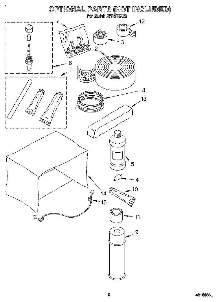 OPTIONAL Diagram and Parts List for AR1800XA2  Whirlpool Air Conditioner