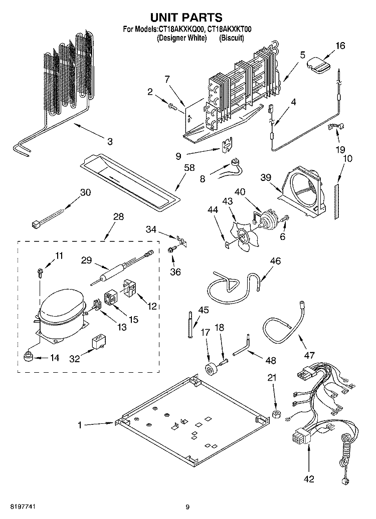 UNIT, OPTIONAL Diagram and Parts List for CT18AKXKQ00  Crosley Refrigerator
