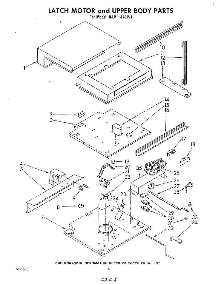 SHELF Diagram and Parts List for RJM1870P1  Whirlpool Microwave Oven Combo