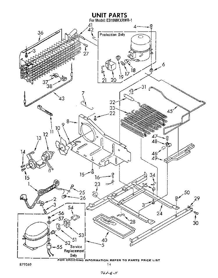 UNIT , LITERATURE AND OPTIONAL Diagram and Parts List for EB19MKXRWR1  Whirlpool Refrigerator