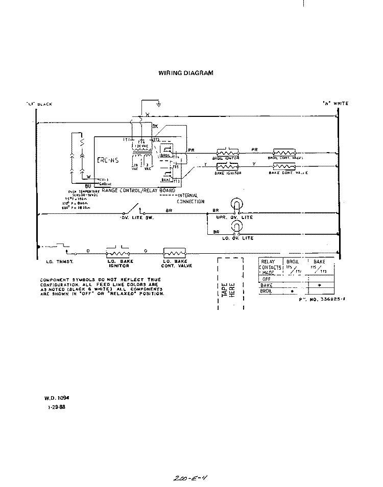 WIRING DIAGRAM Diagram and Parts List for B6757B0  Roper Range