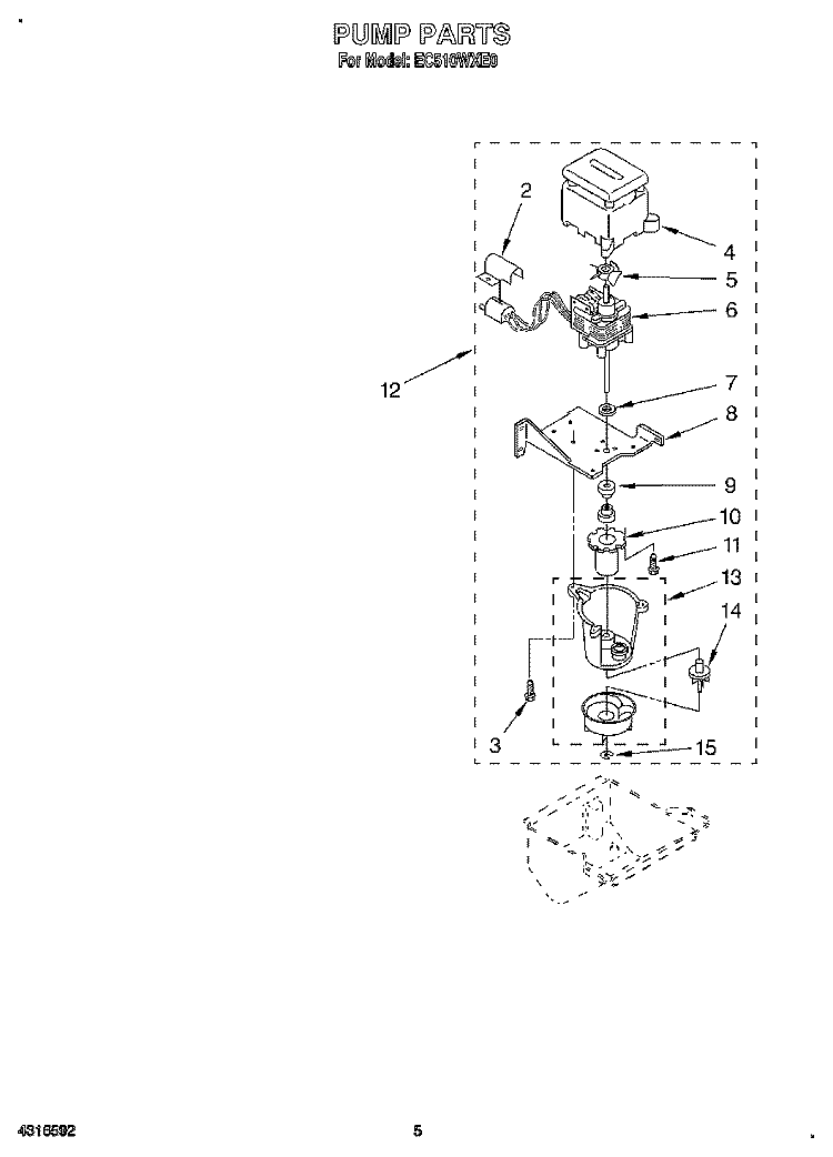 PUMP Diagram and Parts List for EC510WXE0  Whirlpool Ice Maker