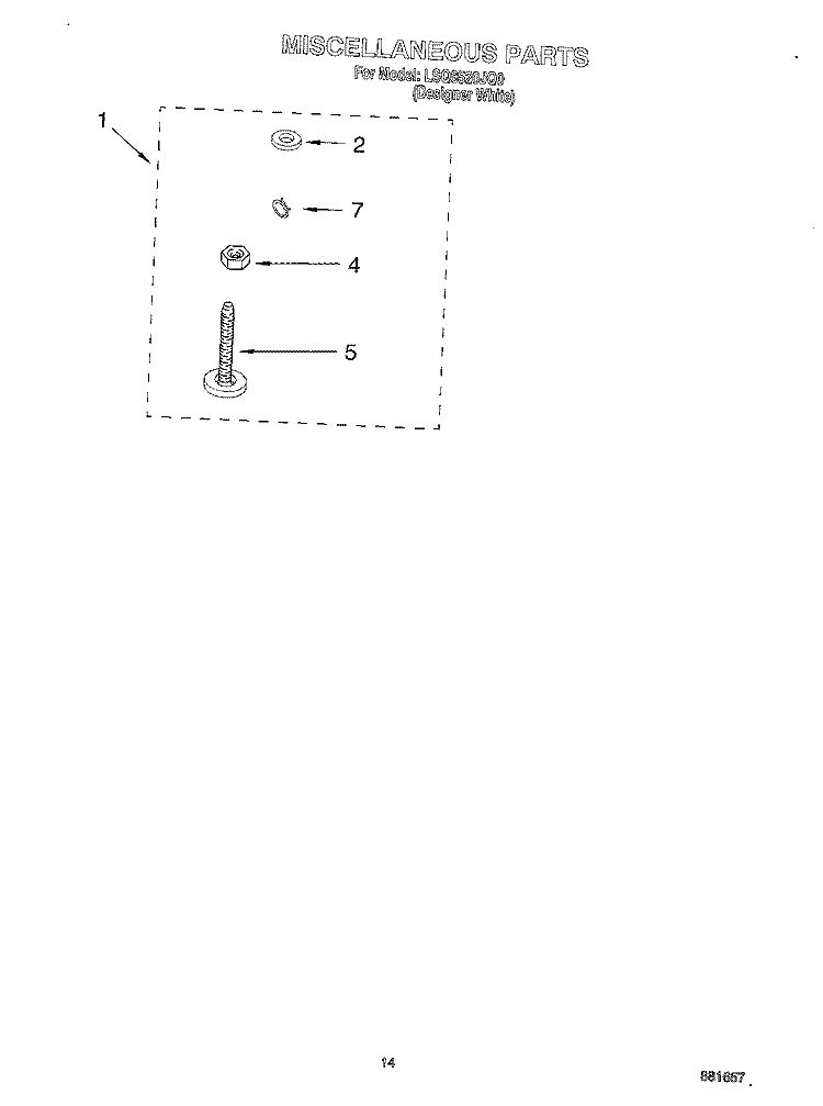 MISCELLANEOUS, OPTIONAL Diagram and Parts List for LSQ8520JQ0  Whirlpool Washer