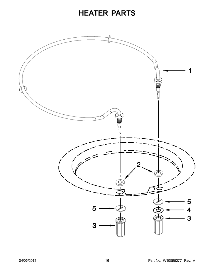 HEATER PARTS Diagram and Parts List for KUDC10FXBL6  KitchenAid Dishwasher