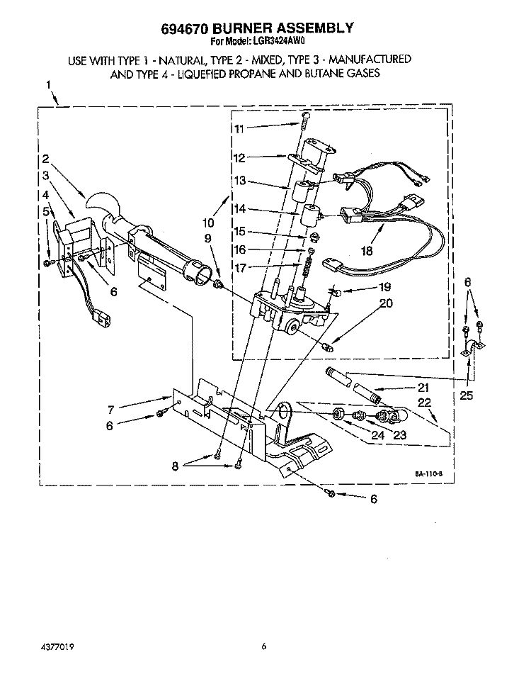 SECTION Diagram and Parts List for LGR3424AW0  Whirlpool Dryer