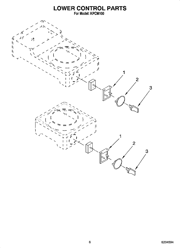 LOWER CONTROL PARTS Diagram and Parts List for KPCM100  KitchenAid Coffee Maker