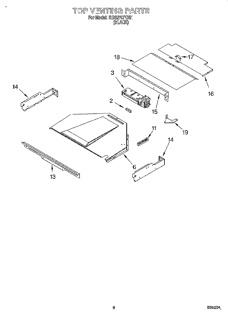 TOP VENTING, OPTIONAL Diagram and Parts List for RBS270PDB1  Whirlpool Wall Oven