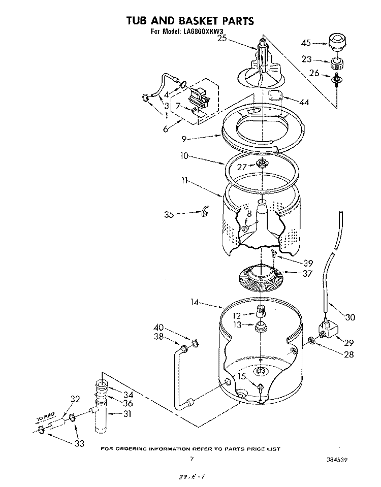 GEAR CASE Diagram and Parts List for LA6800XKW3  Whirlpool Washer