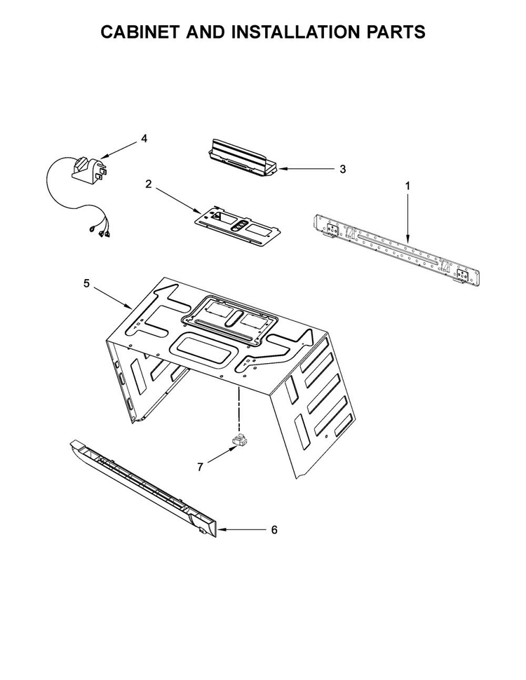 Cabinet And Installation Parts Diagram and Parts List for KMHS120EBL3  KitchenAid Microwave