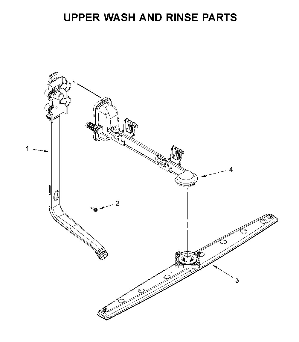 Upper wash and rinse parts Diagram and Parts List for WDF330PAHW4  Whirlpool Dishwasher