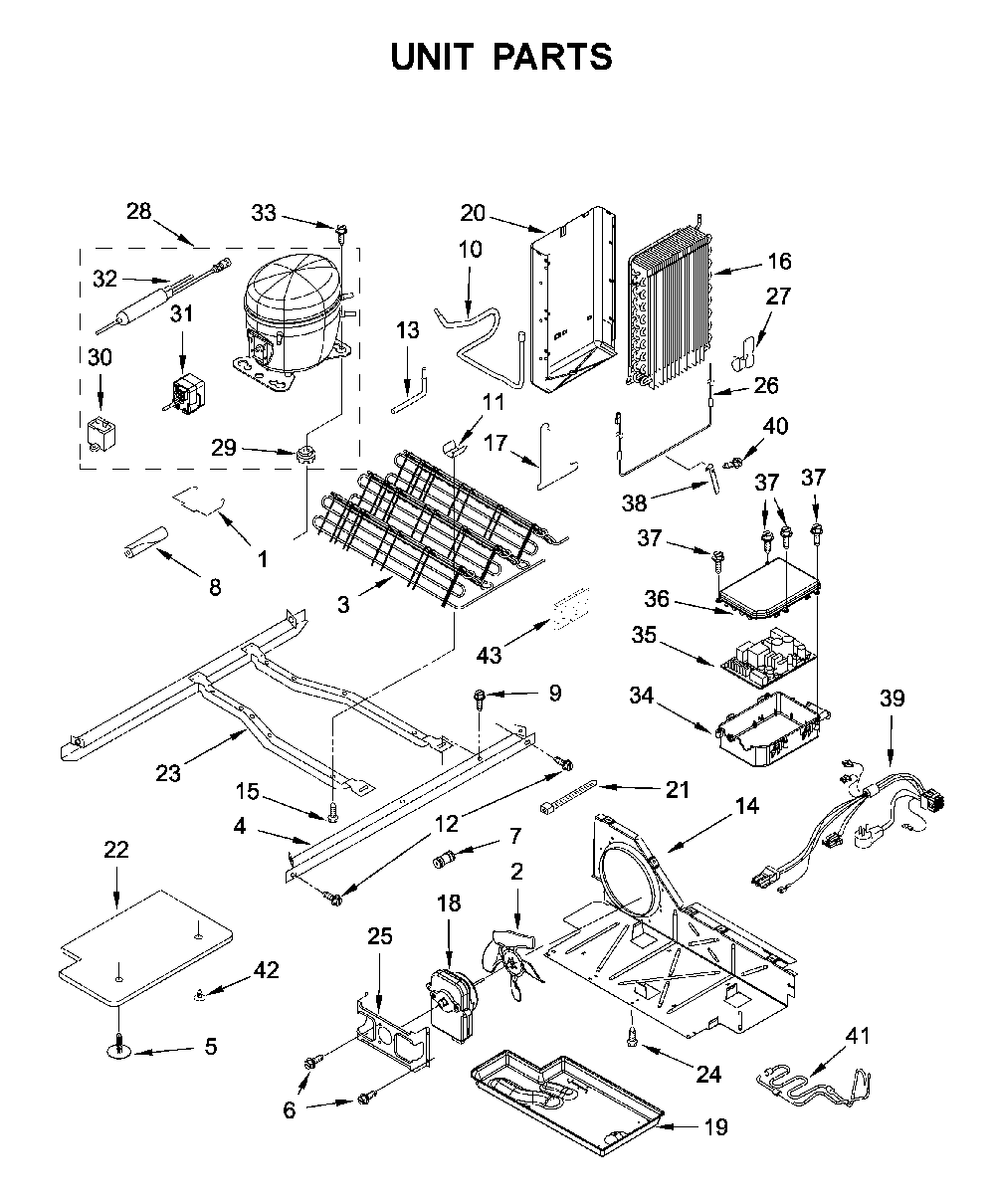 Unit parts Diagram and Parts List for WRS321SDHV05  Whirlpool Refrigerator