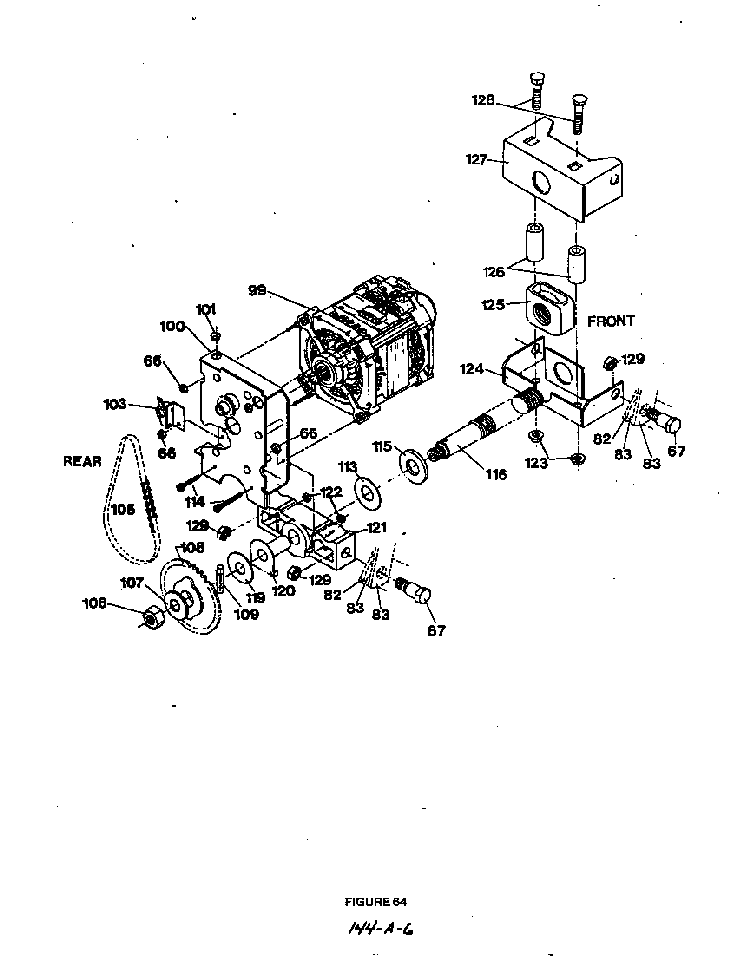 Motor And Drive Diagram and Parts List for 8963L10  Roper Trash Compactor