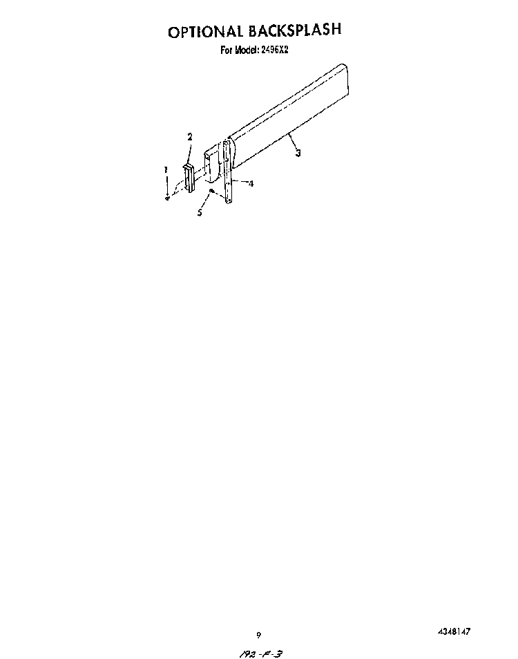 ^backsplash Diagram and Parts List for 2496*2  Roper Range