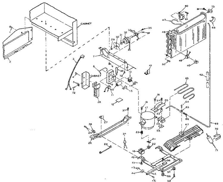 1unit Parts Diagram and Parts List for 106W14GIML5  Kenmore Refrigerator