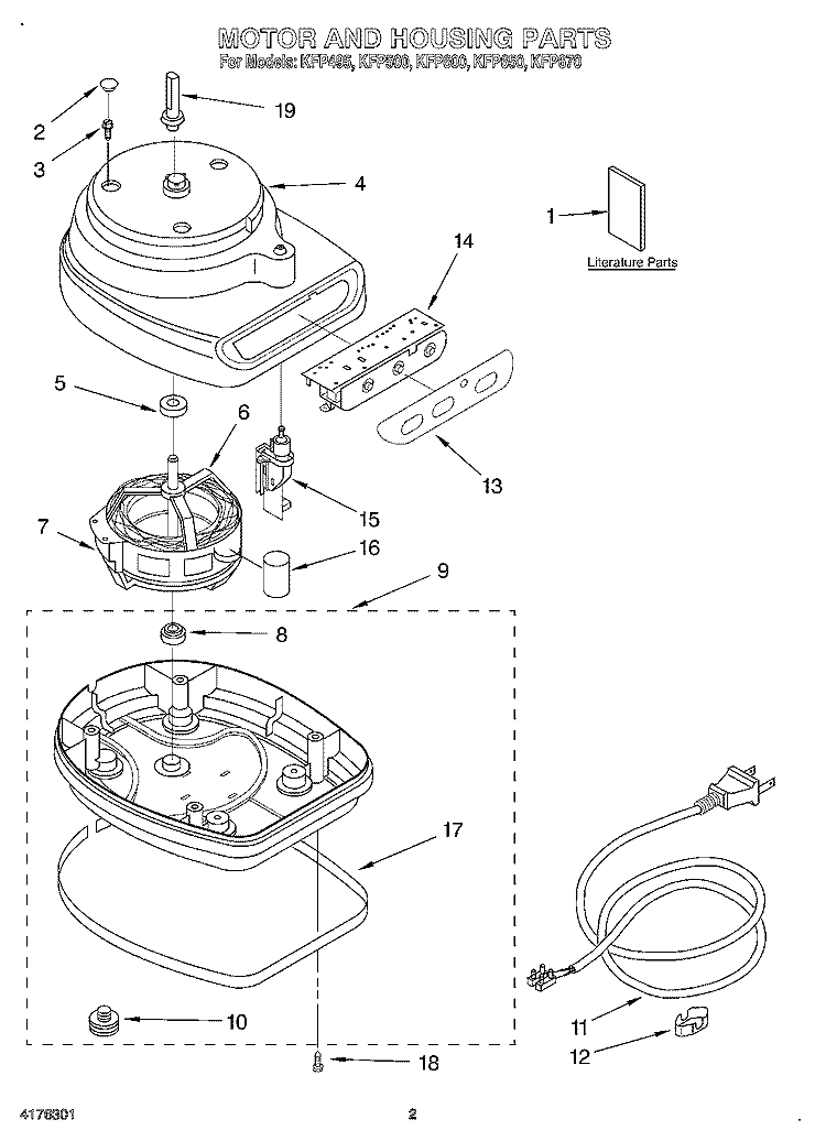 SECTION Diagram and Parts List for KFP500WH  KitchenAid Food Processor