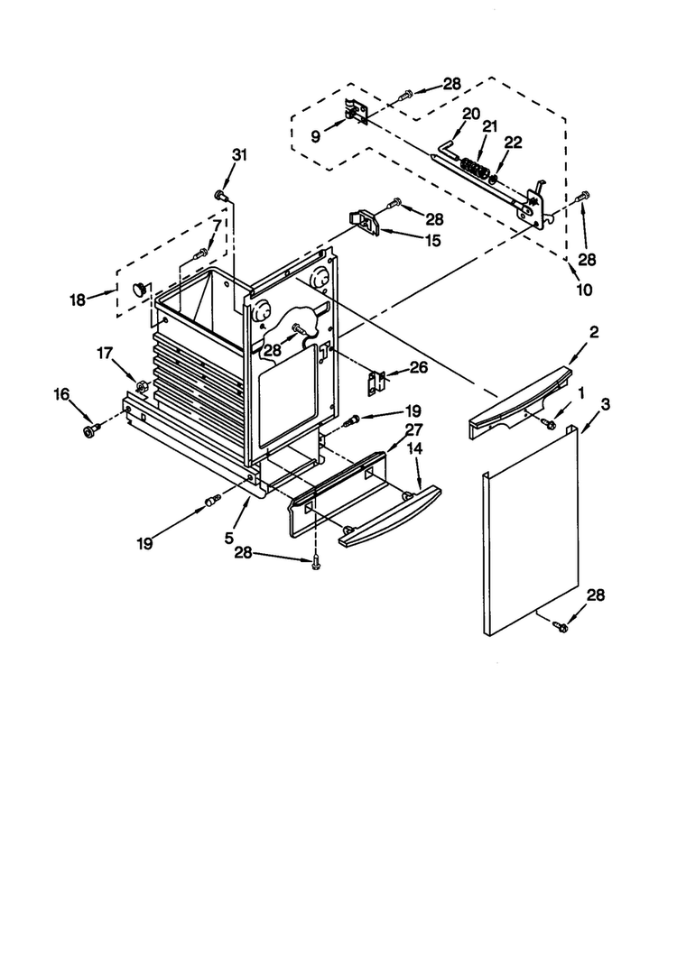 Container Diagram and Parts List for GX9000QPGS1  Whirlpool Trash Compactor