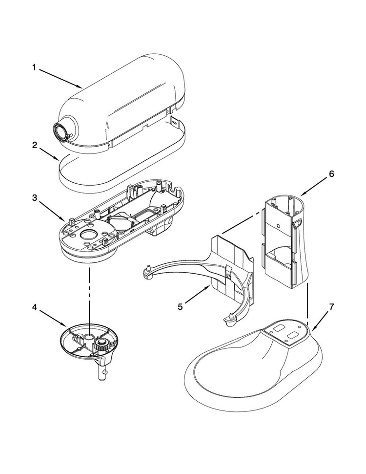 Color Variation Parts Diagram and Parts List for KSMC895ER0  KitchenAid Mixer
