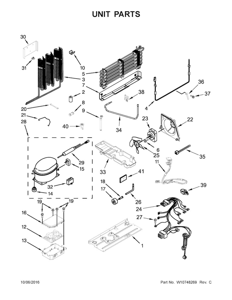 Unit Parts Diagram and Parts List for WRF560SEYW04  Whirlpool Refrigerator