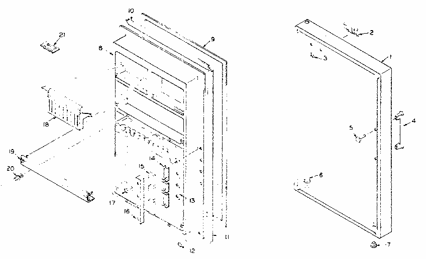 Refrigerator Door Parts Diagram and Parts List for 106N10A  Kenmore Refrigerator