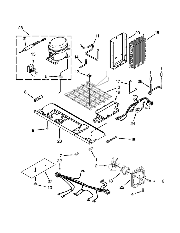 Unit Parts Diagram and Parts List for WRS586FLDB01  Whirlpool Refrigerator
