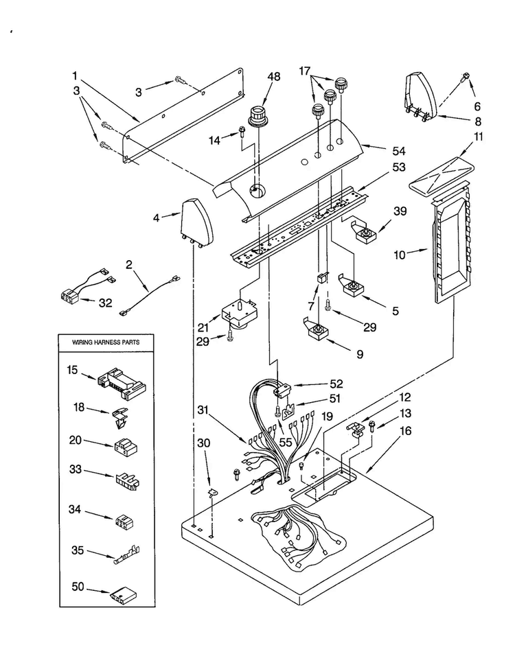 Top And Console Diagram and Parts List for LEG8858JZ0  Whirlpool Dryer