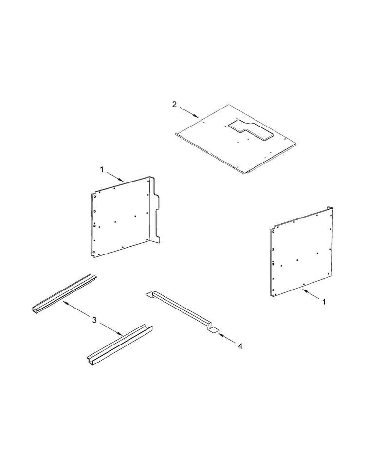 Cabinet Parts Diagram and Parts List for KMBS104EBL02  KitchenAid Microwave