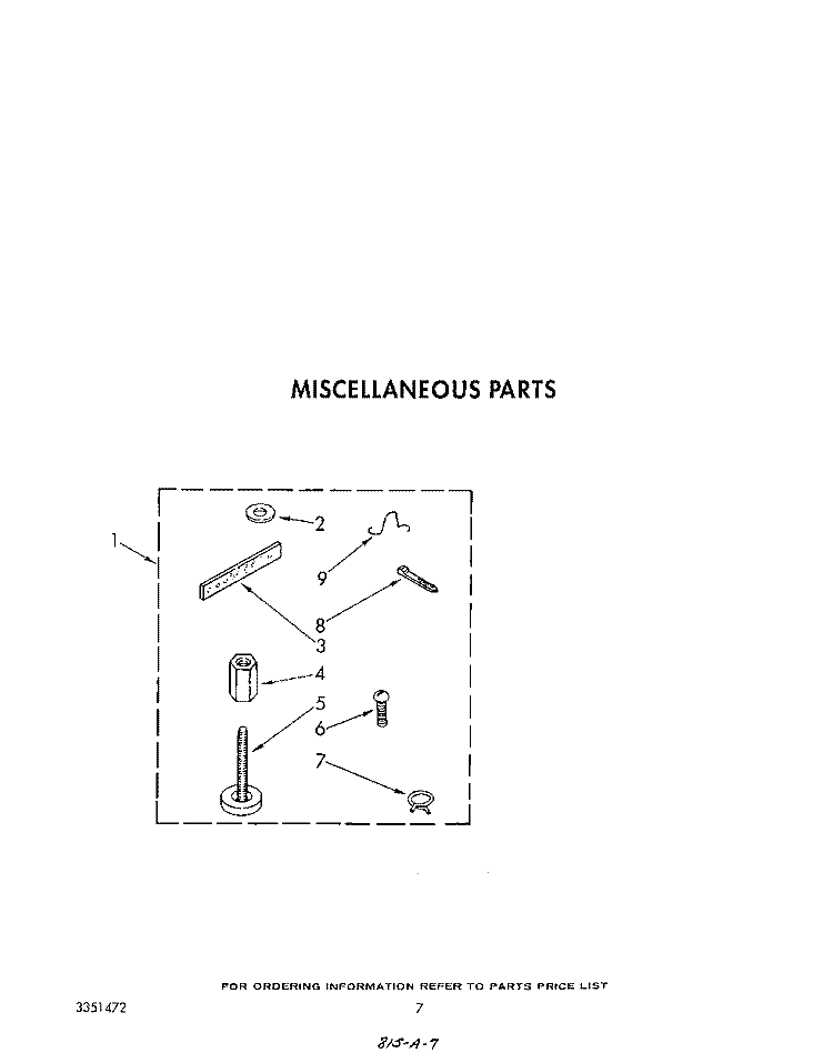 MISCELLANEOUS Diagram and Parts List for LA6055XTF0  Whirlpool Washer