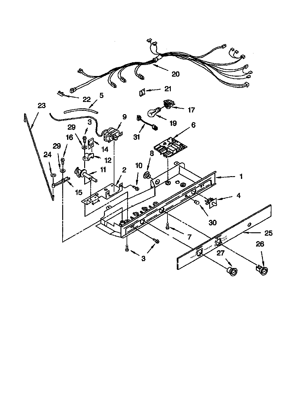 Control Diagram and Parts List for 10652242102  Kenmore Refrigerator