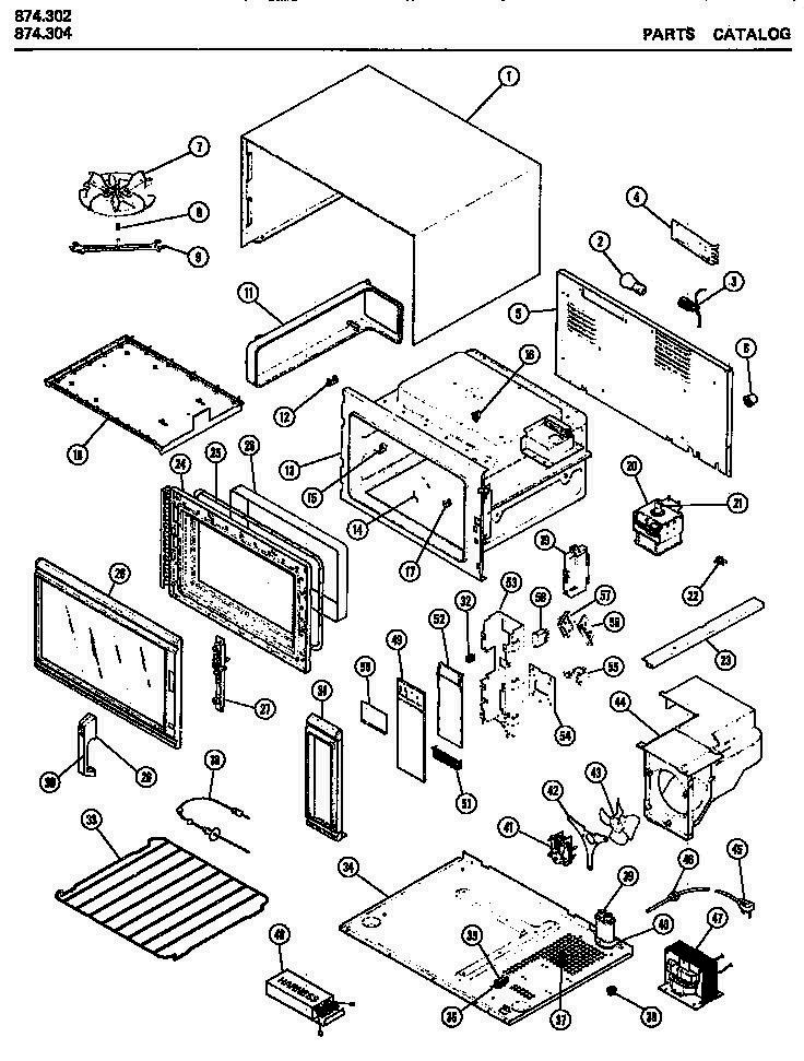 01 - Page 1 Diagram and Parts List for 874302  Whirlpool Microwave Oven Combo