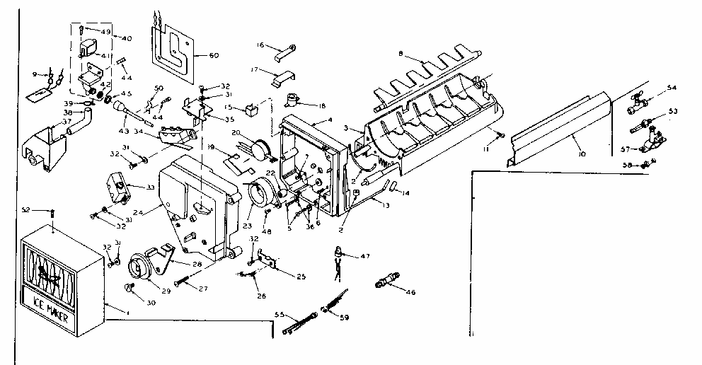 Icemaker Parts Diagram and Parts List for 106W16EIML5  Kenmore Refrigerator