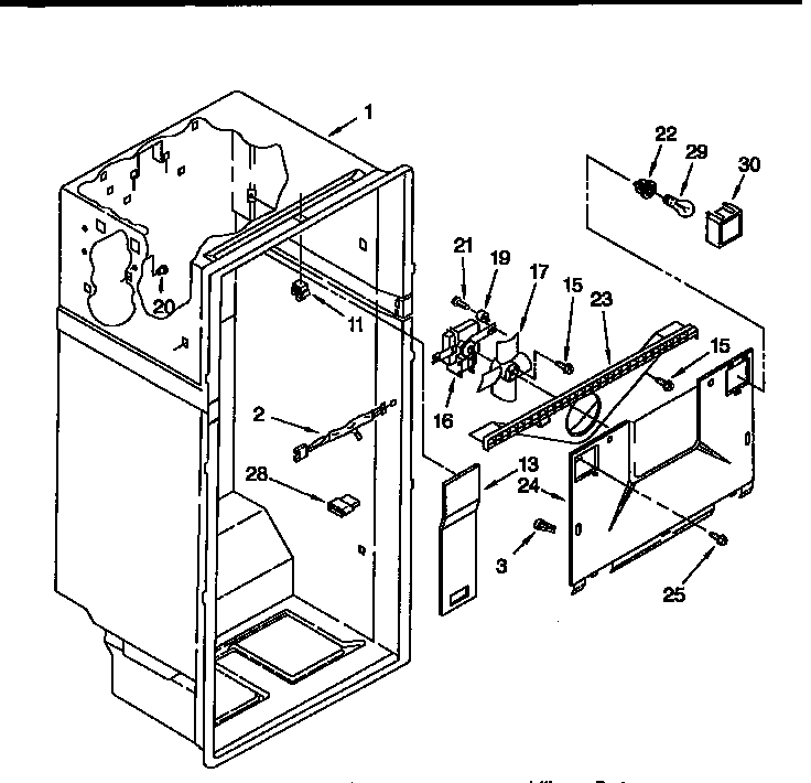 Liner Parts Diagram and Parts List for ED25DMXDW00  Whirlpool Refrigerator