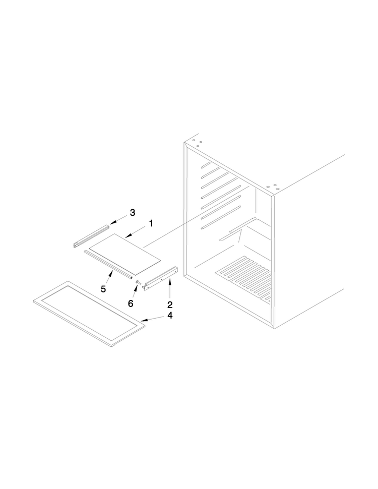 Shelf Parts Diagram and Parts List for WUR50X24EM00  Whirlpool Refrigerator