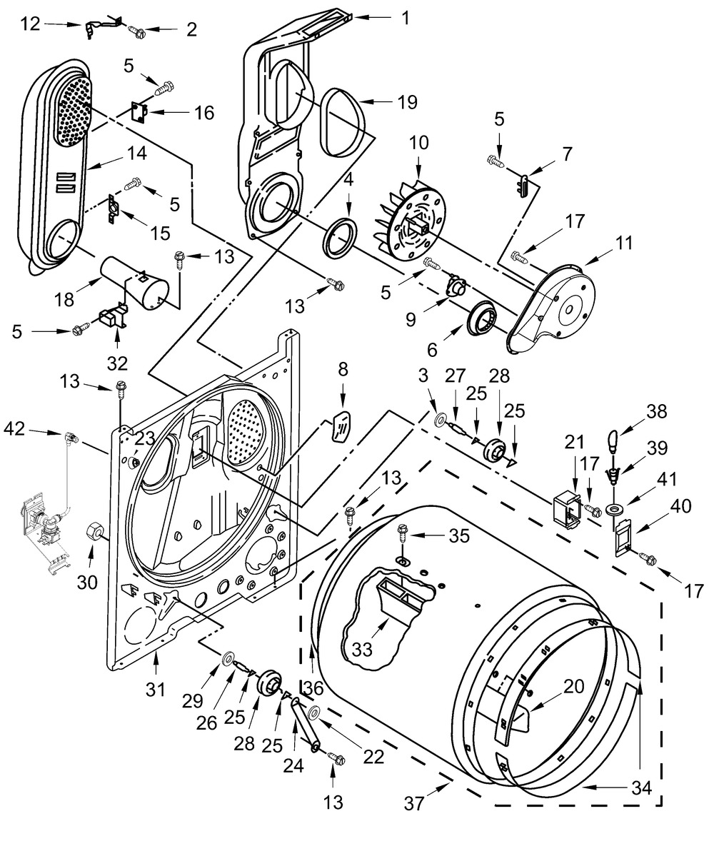 Bulkhead Parts Diagram and Parts List for ZDGW7115RB0  Whirlpool Range