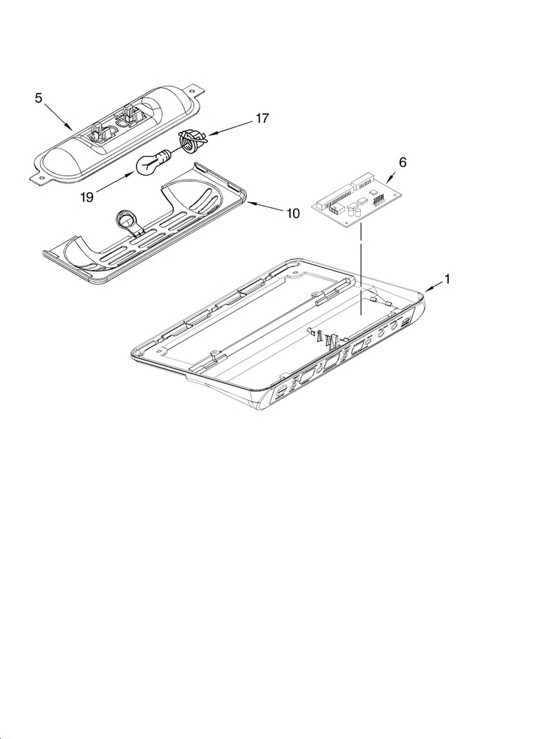 Control Parts Diagram and Parts List for KSCS25INMS00  KitchenAid Refrigerator