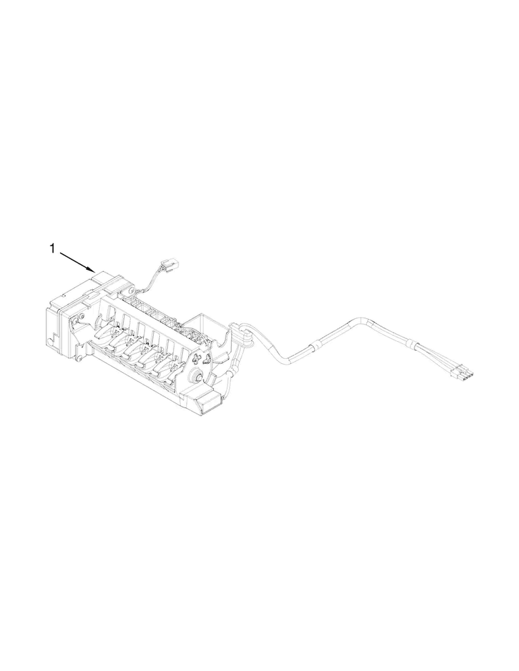 Icemaker Parts Diagram and Parts List for WRX988SIBH00  Whirlpool Refrigerator
