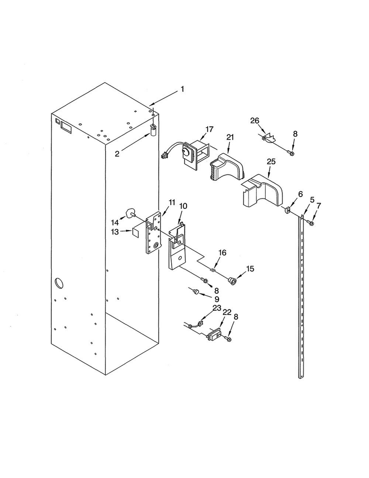 Refrigerator Liner Parts Diagram and Parts List for KCCS36FJT00  KitchenAid Refrigerator
