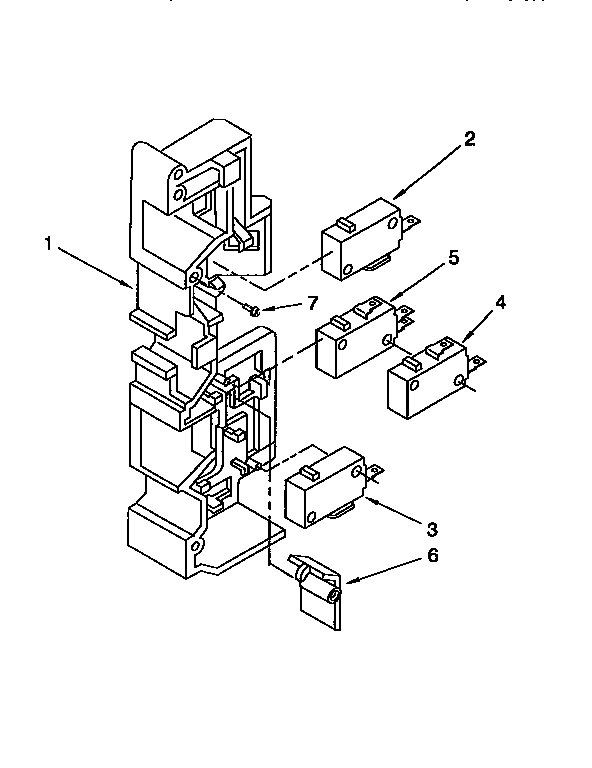 Latch Board Diagram and Parts List for MH7116XBB6  Whirlpool Microwave