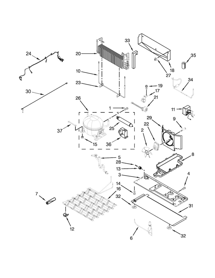 Unit Parts Diagram and Parts List for WRF989SDAE03  Whirlpool Refrigerator