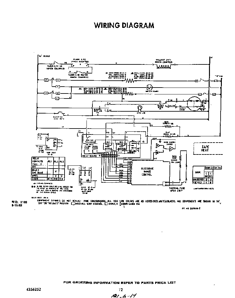 Wiring Diagram Diagram and Parts List for N9457*5  Roper Range