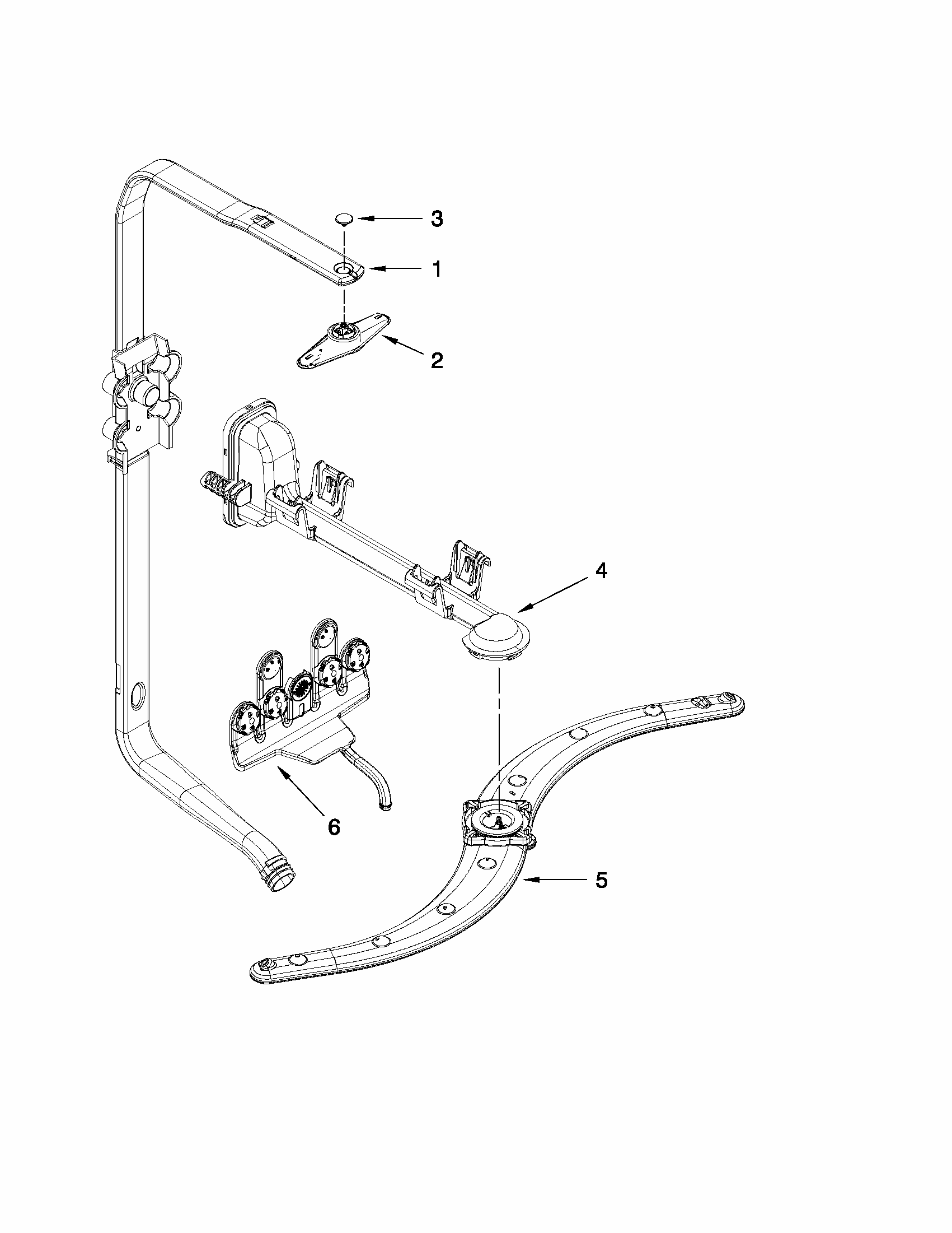 Upper Wash And Rinse Parts Diagram and Parts List for 66513369K112  Kenmore Dishwasher